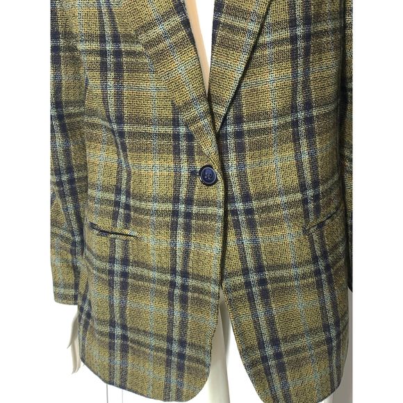 Vintage Plaid Wool Oversized Blazer Size 14 - Picture 4 of 11